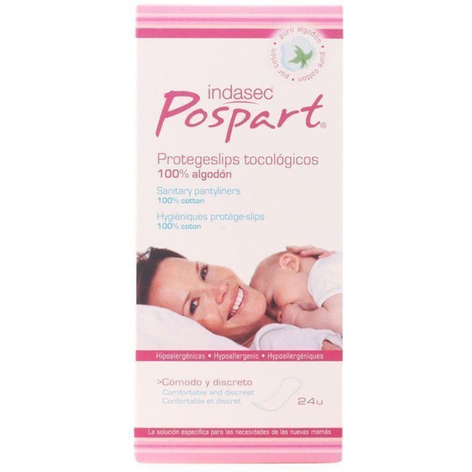 Indasec Pospart Pantilyner Tocologico 100% Coton 24 Unités white