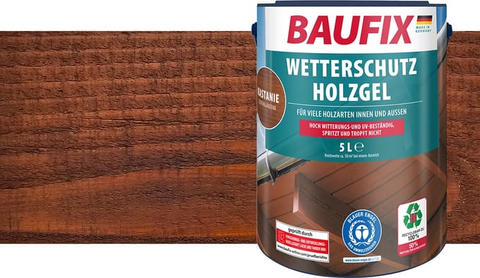 BAUFIX Weerbeschermende houtgel 5 liter (Bruin)