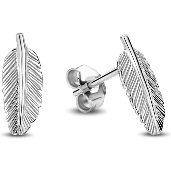 Glams - Oorknoppen Veer - Zilver - 12 mm