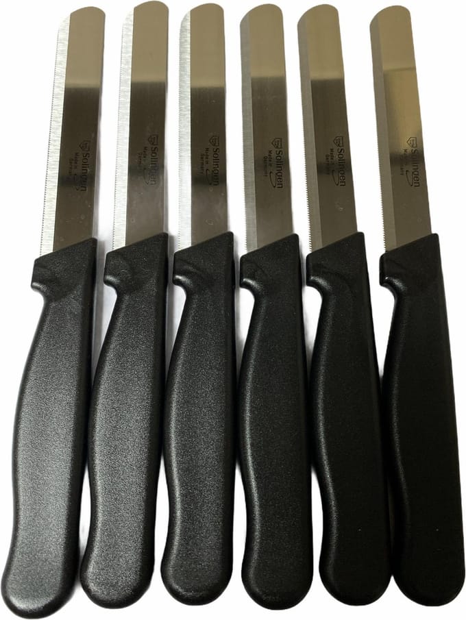 Solingen Tafelmes 6 Stuks Zwart - RVS
