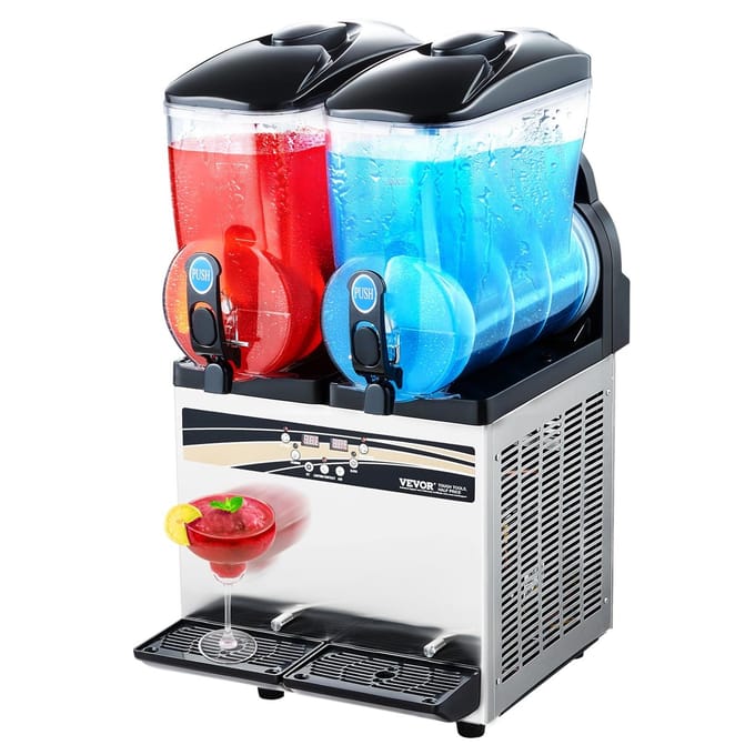 Machine à Granités Commerciale 15L x 2 Réservoirs Margarita Smoothie Boisson Glacée
