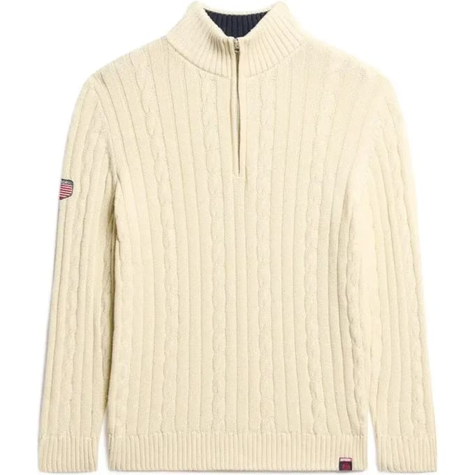 Superdry - Gebreide rugbytrui met halve rits - Dames - Sweaters