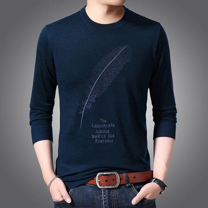 Gebreide Trui Ronde Hals Lange Mouwen Casual Warm Winter Herentrui met Dikke Basis 4XL black