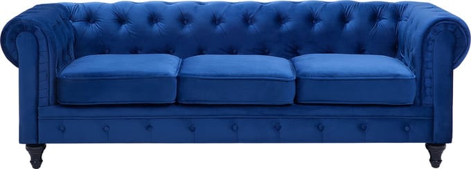 CHESTERFIELD - Chesterfield bank - Marineblauw - Fluweel