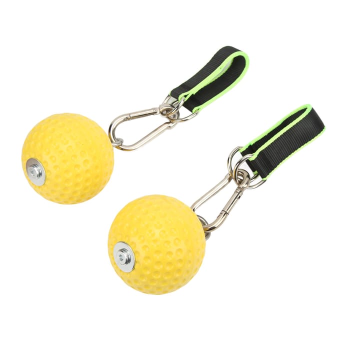 Ensemble de Poignées d'Escalade Traction Boule avec Boucle Sangle Fitness Antidérapant Entraînement Force Bras yellow