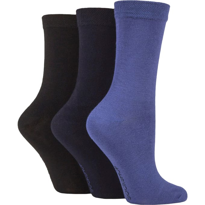 3-Pack Dames Effen Bamboosokken - Zachte Ademende Comfortsokken voor Elke Dag
