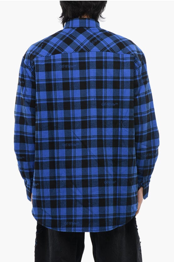 Geruit gevoerd flanellen overshirt in blauw