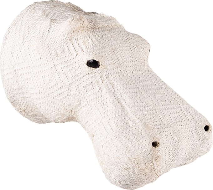 Clayre & Eef Wanddecoratie Nijlpaard 21 cm Beige Papier