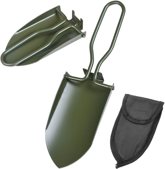 Dailygoods- Vouwschep Inklapbaar - Tuinschep - Mini-handschep - Roestvrij Staal - Camping - Gewicht 121 gram