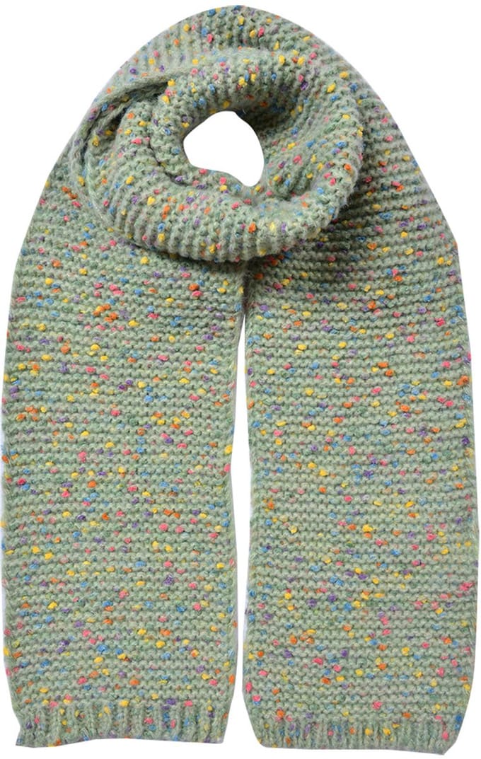 Clayre & Eef Wintersjaal Dames 14x146 cm Groen Synthetisch