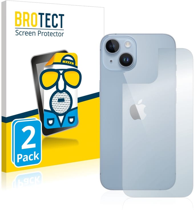 BROTECT - Screenprotector voor Apple iPhone 14 (Achterkant) - Folie Beschermfolie matte 2 Stuks