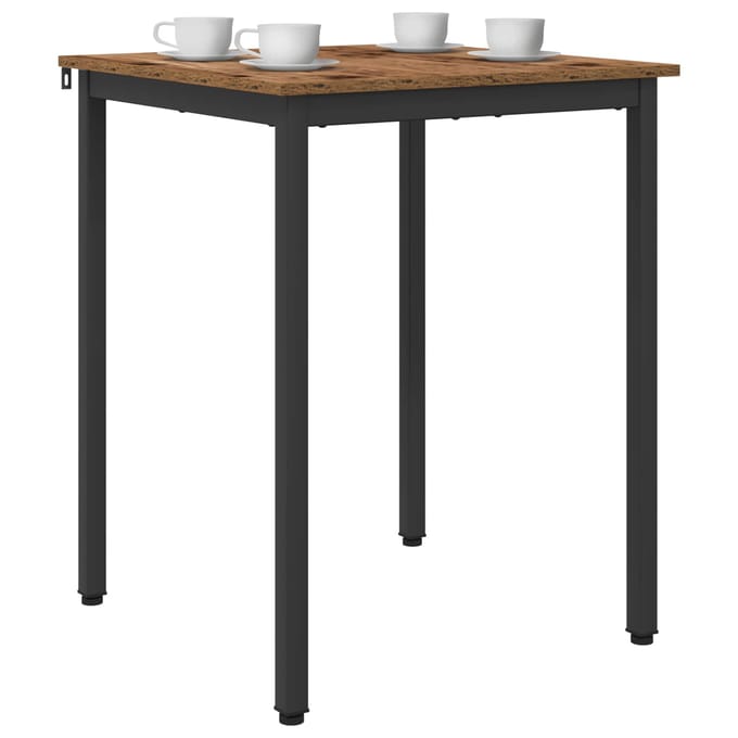 vidaXL - Eettafels - 60 - x - 60 - x - 75 - cm - Bewerkt - hout - Oud - hout - Vierkant