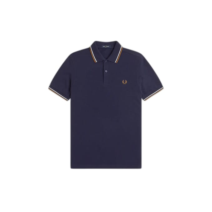 Fred Perry Twin tipped polo - twilight navy snow white dark caramel
