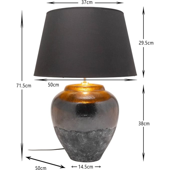 KARE vloerlamp Luma, blauw, katoen/terracotta, 71,5 cm