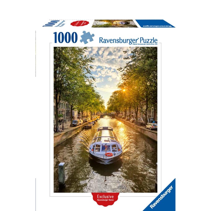 Ravensburger puzzel Amsterdam rondvaartboot 1000 stukjes puzzel.