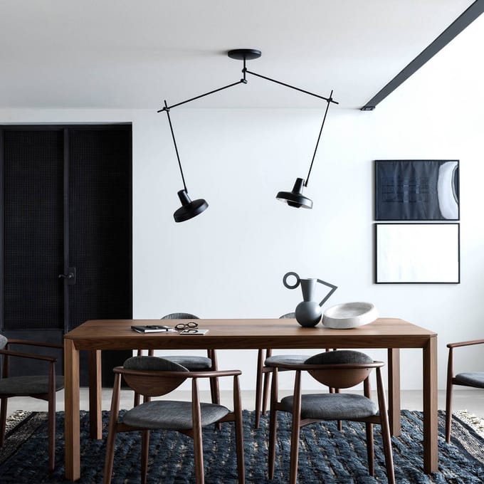 GRUPA Arigato plafondlamp 2-lamps 110cm zwart