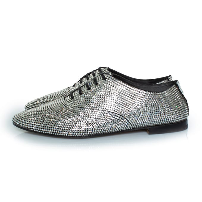 Saint Laurent veterschoen met strass steentjes