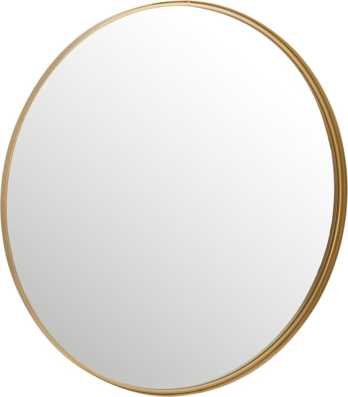 J-Line spiegel Rond Hoge Rand - metaal/glas - goud - large - Ø 110 cm