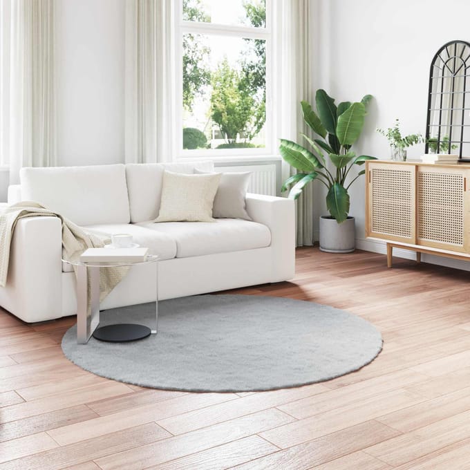 vidaXL - Antislip - vloerkleed - van - imitatie - konijnenbont - OLITE - Grijs