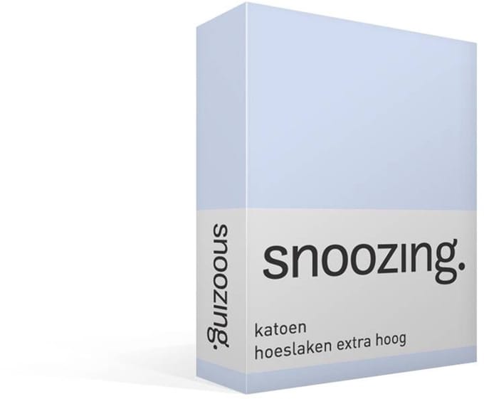 Snoozing - Katoen - Extra Hoog - Hoeslaken - Lits-jumeaux - 180x220 cm - Hemel