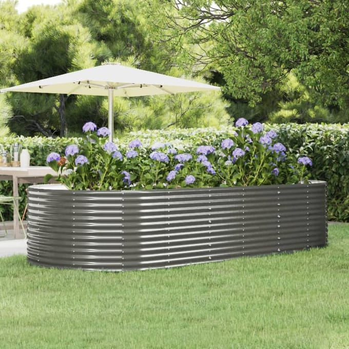 vidaXL - Plantenbak - 291x140x68 - cm - gegalvaniseerd - staal - grijs