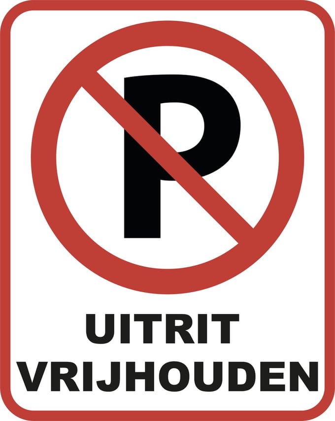 Uitrit vrijhouden | bord | 20x25cm & 3 mm dik | Dibond