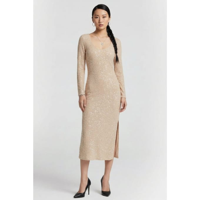 & Other Stories Minette Dress Beige Größe: M | Maxikleider Outlet | Damen | Braun