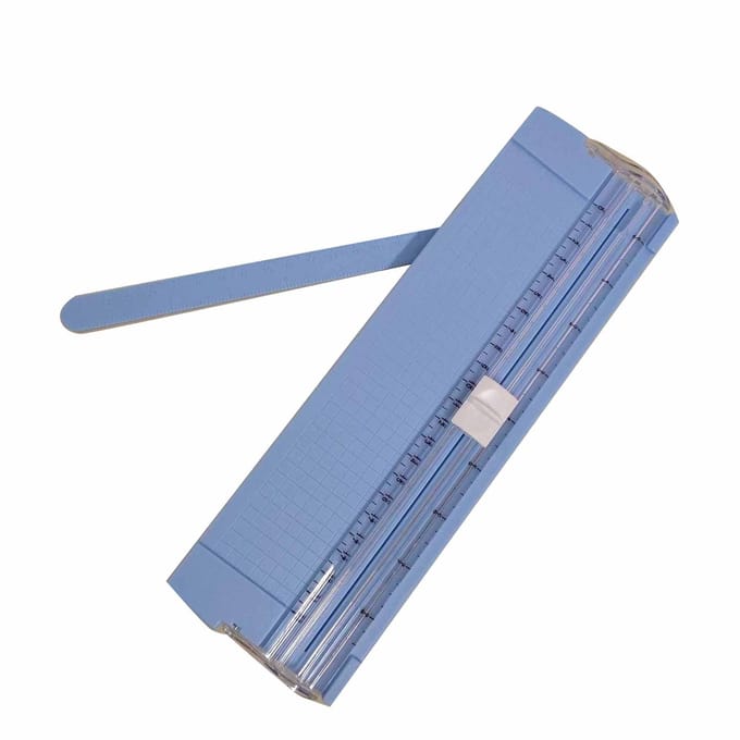 Petit Massicot A5 Conception de Règle de Coupe Précise Massicot Multifonction pour Bureau École bleu