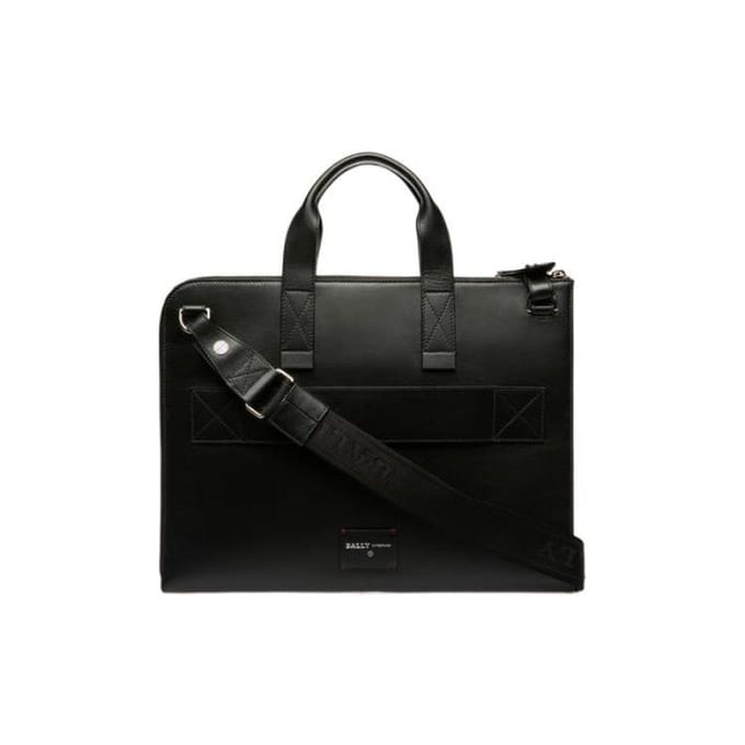 Bally Henri Sac Bandoulière Épaule Patchwork Cuir Rayures Rouge et Blanc Sacs Homme Noir 6231775 Basic Set (Bag+Dust Bag)