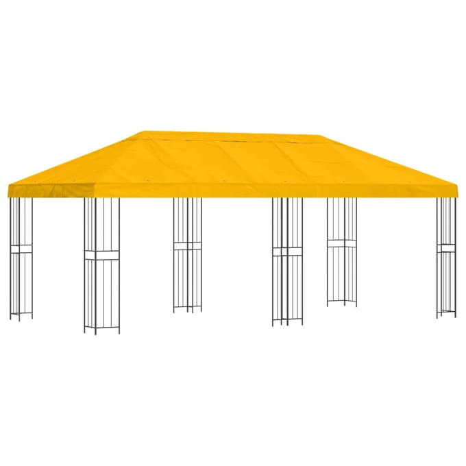vidaXL - Tuinpaviljoen - 6 - x - 3 - m - Geel - Polyester - en - Staal - 190 - gsm