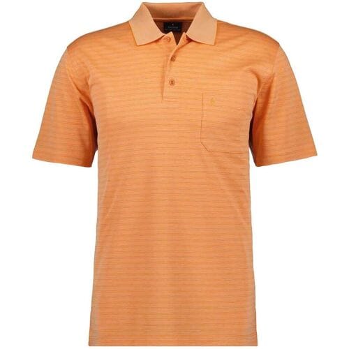 Ragman Polo Duo Fine Line Soft Knit Easy Care Abrikoos / male