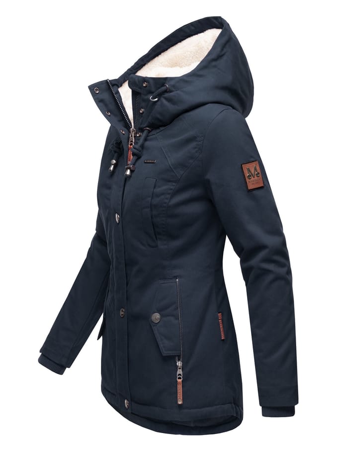 Marikoo dames winterjas met teddyfleece voering & capuchon