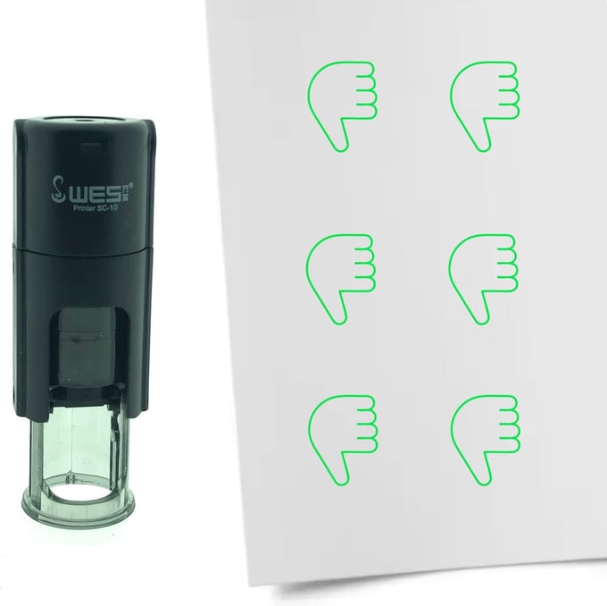 CombiCraft Stempel Duim naar beneden 10mm rond - Groene inkt