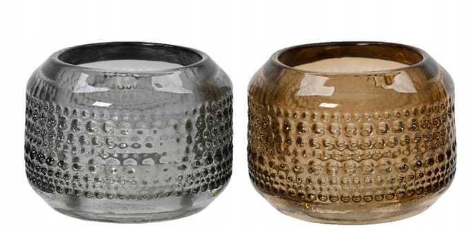 Kaemingk - Glazen Kandelaar - 8,2 x 5,8 cm - Elegante Decoratie