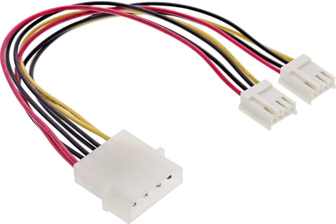InLine® Power Y-kabel intern, 1x 5,25 naar 2x 3,5, 0,20m