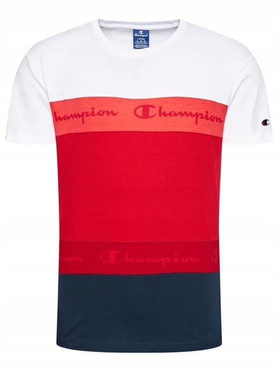 Y3734 T-shirt Champion Rayure Dégradée 215948 Coupe Régulière Xs/S red