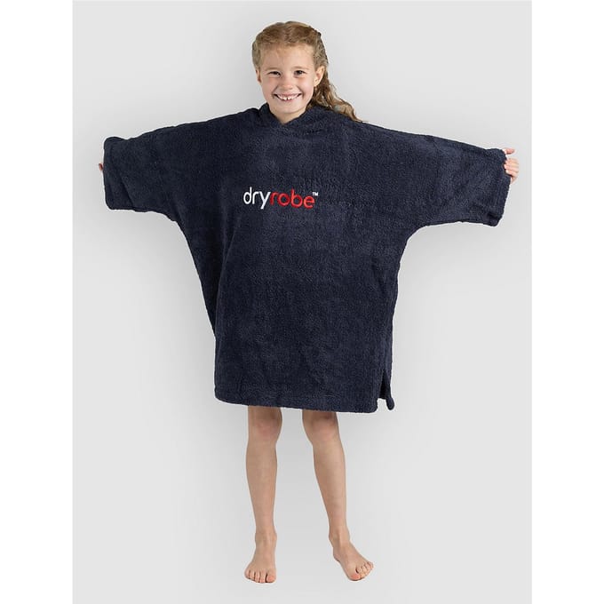 Dryrobe Towel Robe Organic Kids 5-9 Surf Poncho blauw