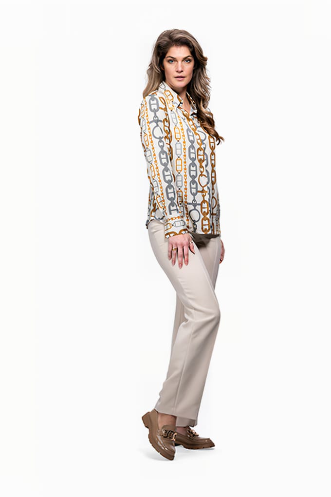 Mucho Gusto Blouse St. Denis Ecru Chains Taglia: S | Magliette intime Outlet | Donna | Marrone