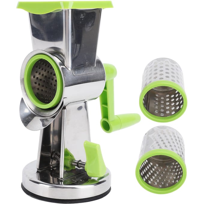 Kaasrasp met Zuignapvoet SUS Multifunctionele Handmatige Handslinger Kaasrasp voor Groente L(for 6.5-9kg) black