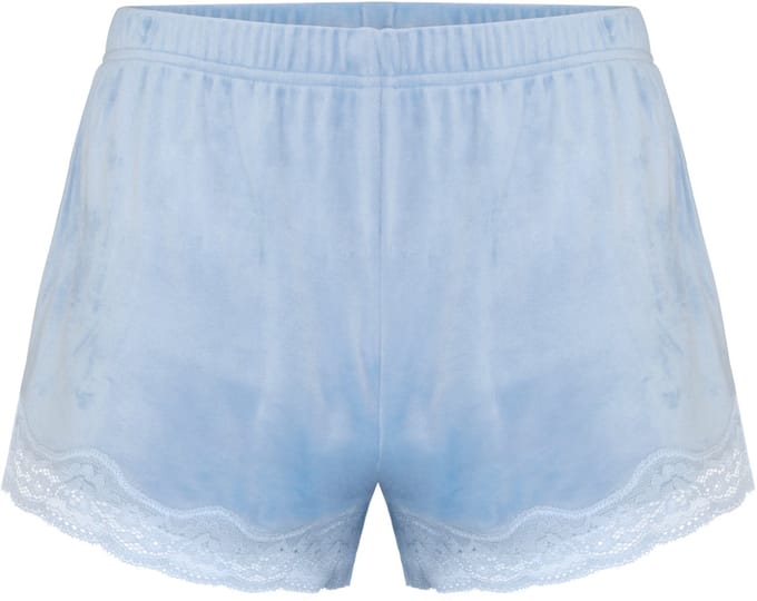 Hunkemöller Short Velours Lace Blauw