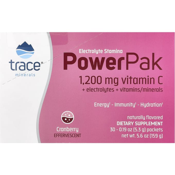 Oligo-éléments, Équilibre électrolytique, Power Pak, Cranberry, 1 200 mg, 30 sachets, 5,3 g (0,19 once) chaque