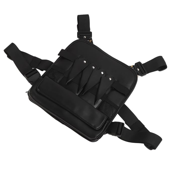 Kapper Taille Tas PU Grote Capaciteit Multifunctioneel Salon Etui Kapper Etui Kappersgereedschap black