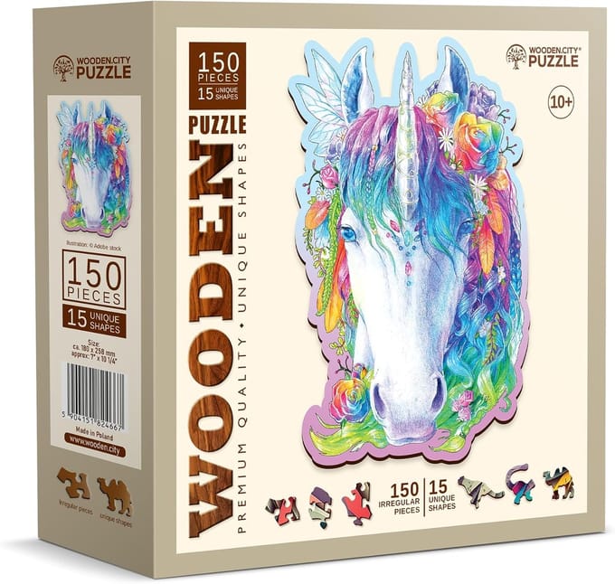 Houten Puzzel - Unieke Vormen - Concentratie Oefenen - Samengesteld Hout - 25.8 x 18 cm