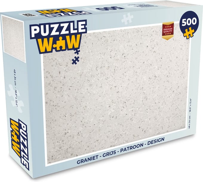 Puzzel Graniet - Grijs - Patroon - Design - Wit - Legpuzzel - Puzzel 500 stukjes