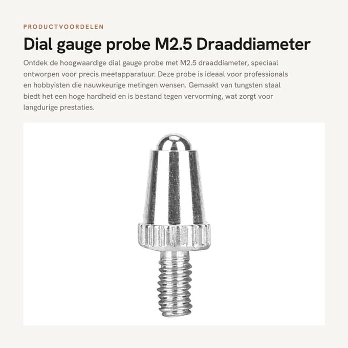 Dailygoods- Meetklok Hoge Precisie - M2.5 Schroefdraad