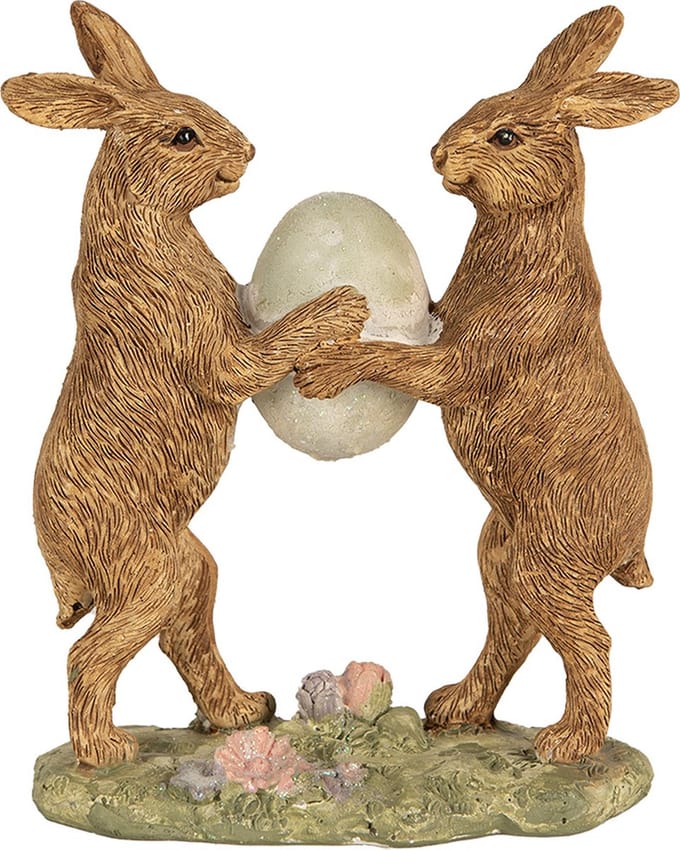 Clayre & Eef Beeld Konijn 21 cm Bruin Polyresin