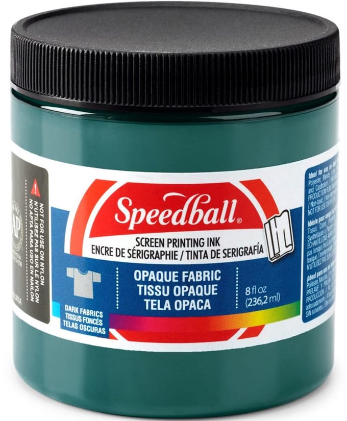 Shimmer fabric ink prim peacock screen printing -Speedball