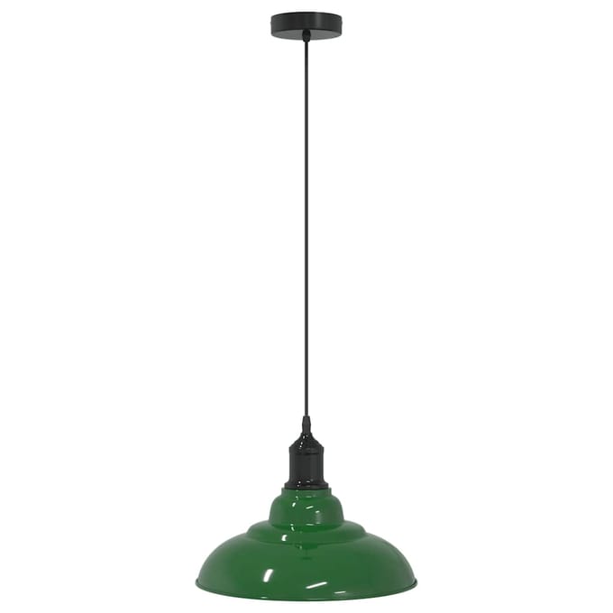 vidaXL Hanglamp in hoogte verstelbaar E27 Ø31 cm metaal glanzend groen