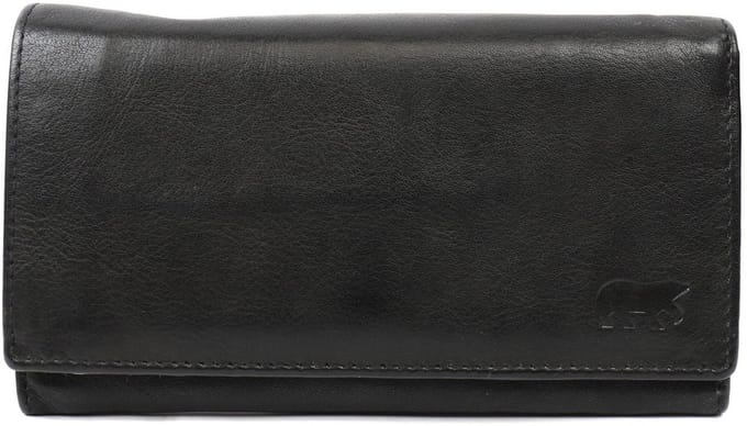 Bear Design Sweety XL overslag portemonnee CP6041 - Zwart – Van leer – Dames, lederwaren en portemonnees
