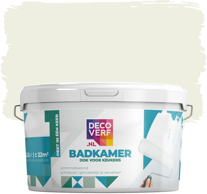 Decoverf badkamer verf ivoorwit, 2.5L